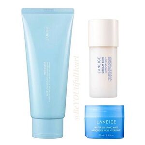 LANEIGE Hydrating Skincare Trio - Cleanser, Cream Toner and Sleeping Mask
